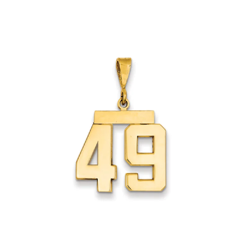 Save On Luxury Jewelry Pieces – Limited-Time Offers 14k Yellow Gold, Athletic Collection Medium Polished Number 49 Pendant