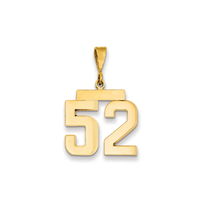 Best Jewelry Sale – Shop Exclusive Designs Now 14k Yellow Gold, Athletic Collection Medium Polished Number 52 Pendant