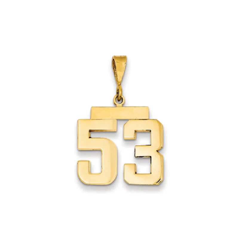 Unique Jewelry For Less – Shop The Sale Now 14k Yellow Gold, Athletic Collection Medium Polished Number 53 Pendant