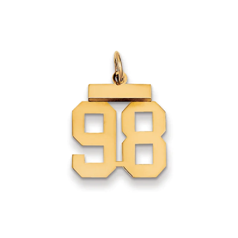 Premium Jewelry Now Available At Special Discounts 14k Yellow Gold, Athletic Collection, Small Polished Number 98 Pendant