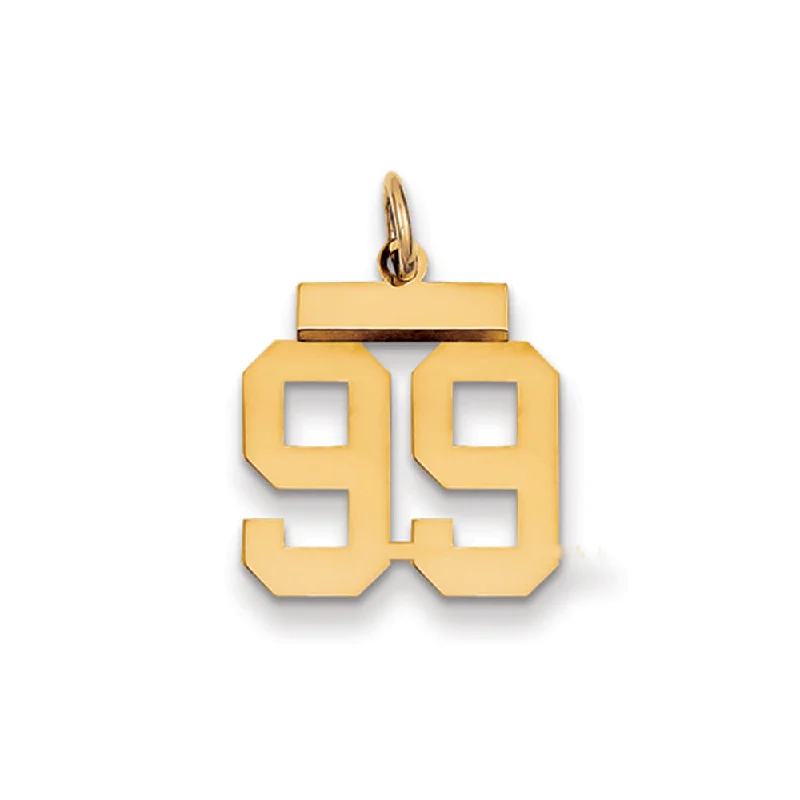 Grab Your Favorite Jewelry At The Lowest Prices 14k Yellow Gold, Athletic Collection, Small Polished Number 99 Pendant