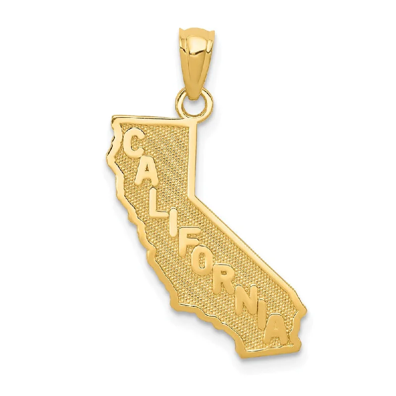 14k Yellow Gold California State Pendant