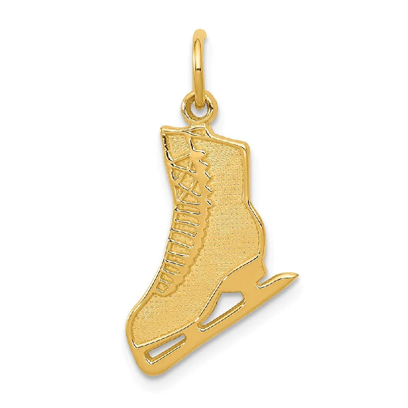 Unique Jewelry Designs Now At Discounted Rates 14k Yellow Gold Flat Ice Skate Pendant