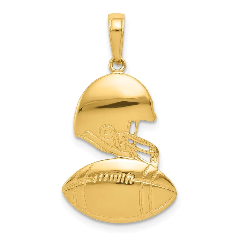 Sparkle More For Less – Jewelry Sale Happening Now 14k Yellow Gold Football and Helmet Pendant