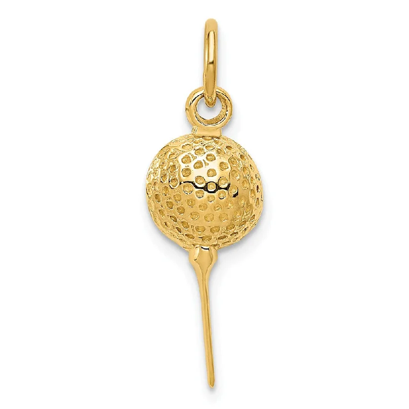 Shine In Style – Shop Jewelry Discounts Today 14k Yellow Gold Golf Ball on Tee Charm, 7mm