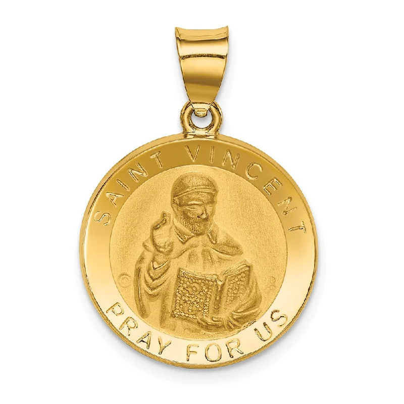 Discounted Jewelry For A Glamorous Look 14k Yellow Gold Hollow St. Vincent Medal Pendant, 18mm (11/16 Inch)