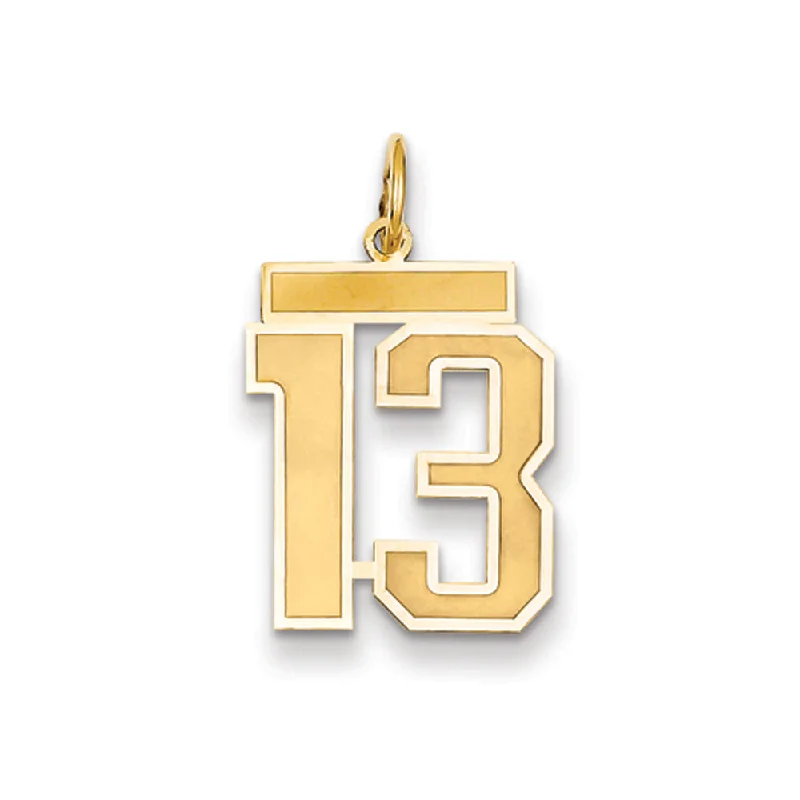 Shop Dazzling Jewelry At The Best Prices 14k Yellow Gold, Jersey Collection, Medium Number 13 Pendant