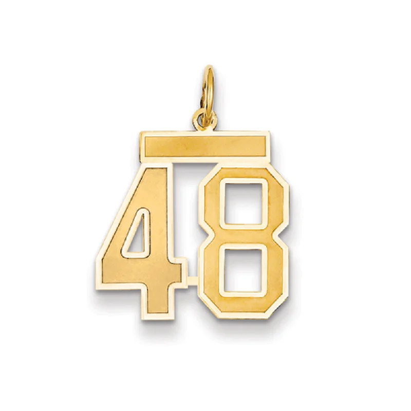 14k Yellow Gold, Jersey Collection, Medium Number 48 Pendant