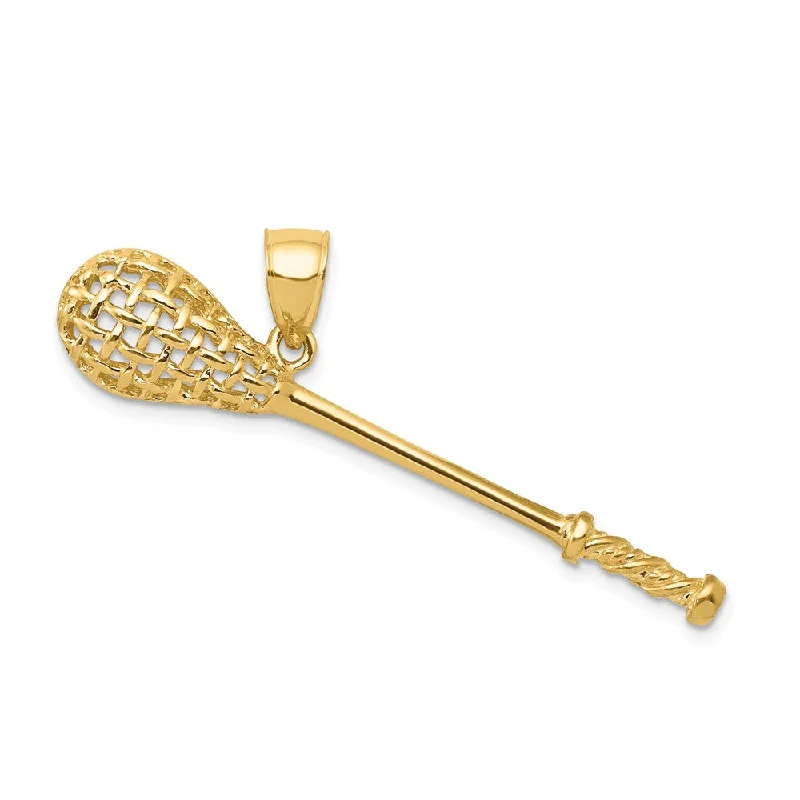 Exclusive Jewelry Sale Event – Shop Now 14k Yellow Gold Large 3D Lacrosse Stick Pendant