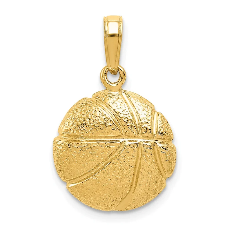 Celebrate With Sparkle – Jewelry Sale Now Live 14k Yellow Gold Polished and Textured Basketball Pendant, 14mm
