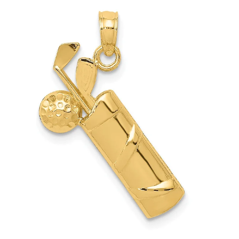 Exclusive Jewelry Sale – Limited-Time Discounts 14k Yellow Gold Polished Golf Bag Pendant