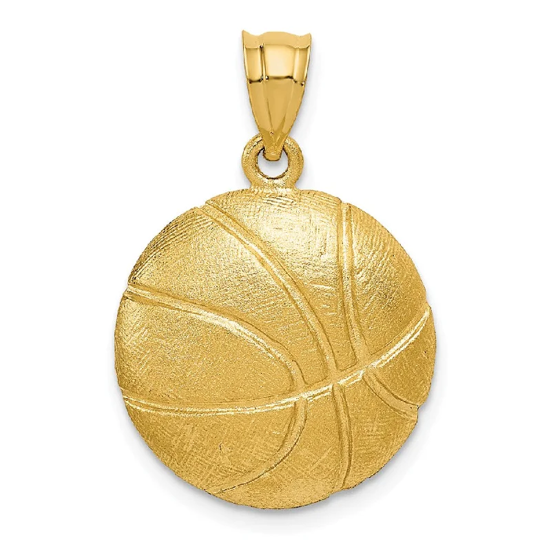 Fashion-Forward Jewelry At Incredible Prices 14k Yellow Gold Satin Basketball Pendant, 17mm
