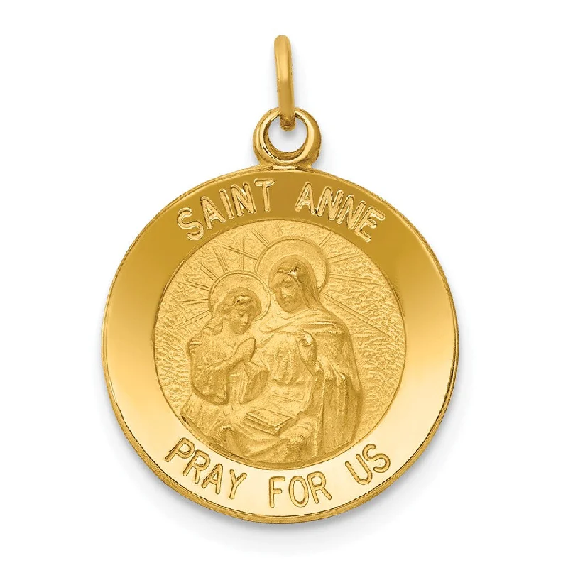 Bestselling Jewelry Now On Sale – Elevate Your Look 14k Yellow Gold Solid St. Anne Medal Charm or Pendant, 15mm (9/16 In.)