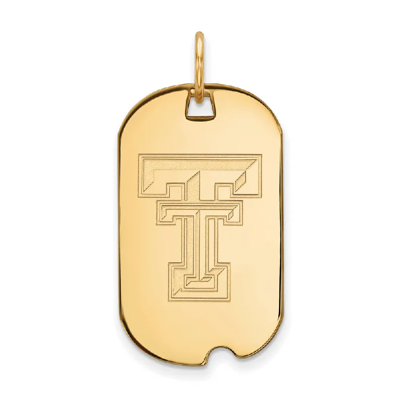 Flash Sale On Exquisite Jewelry – Don't Miss Out 14k Yellow Gold Texas Tech U. Dog Tag Pendant