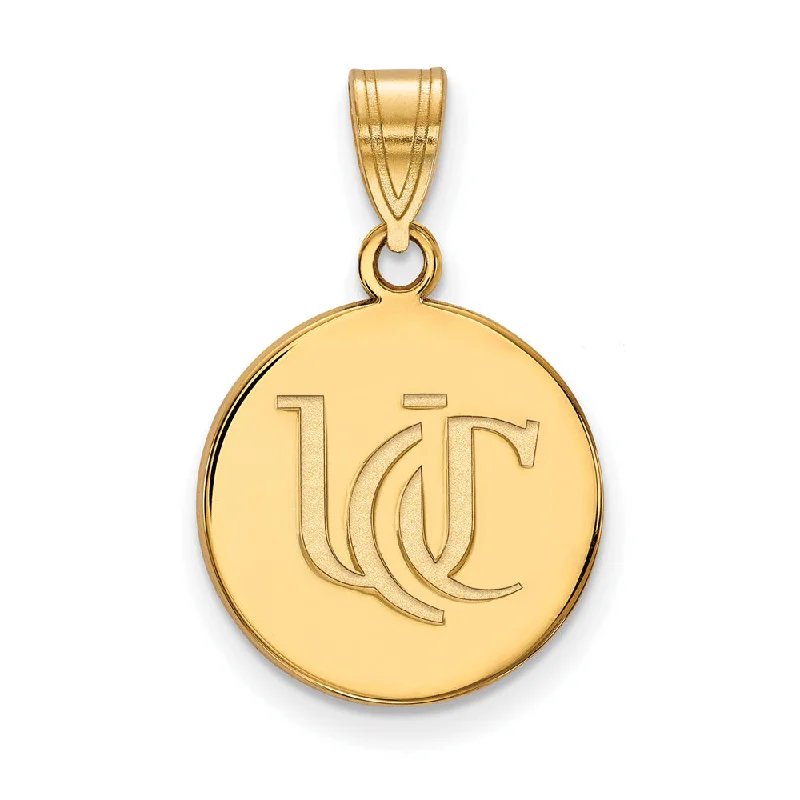 14k Yellow Gold U of Cincinnati Medium Logo Disc Pendant