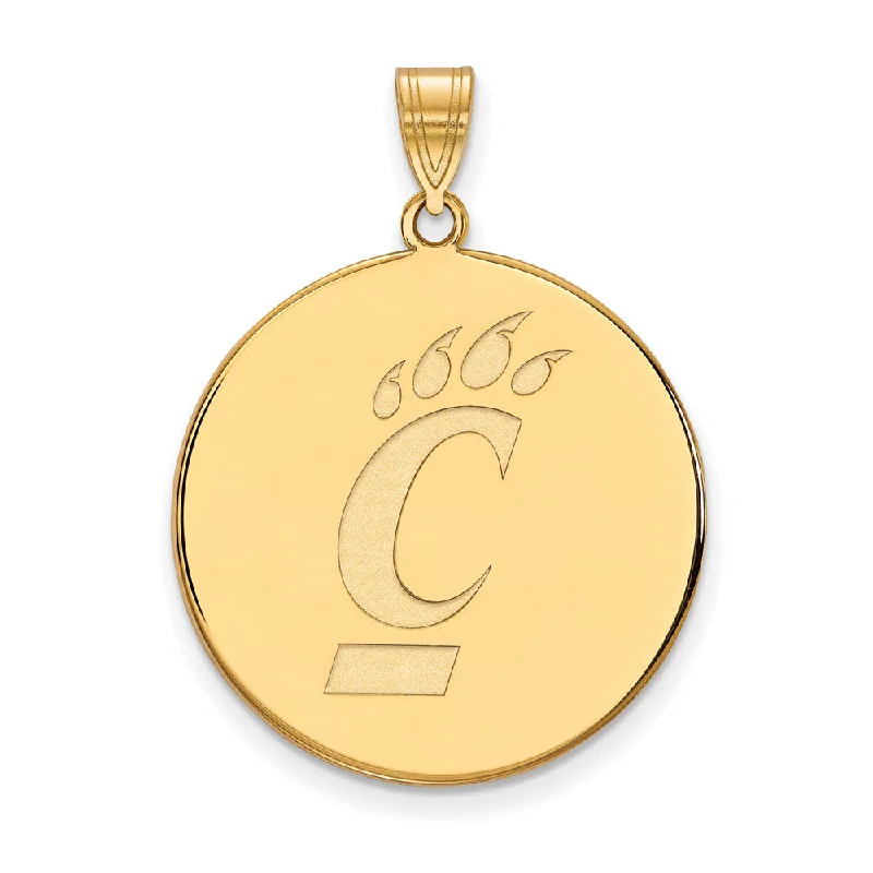 Luxury Jewelry At Unbeatable Discounts 14k Yellow Gold U of Cincinnati XL Logo Disc Pendant