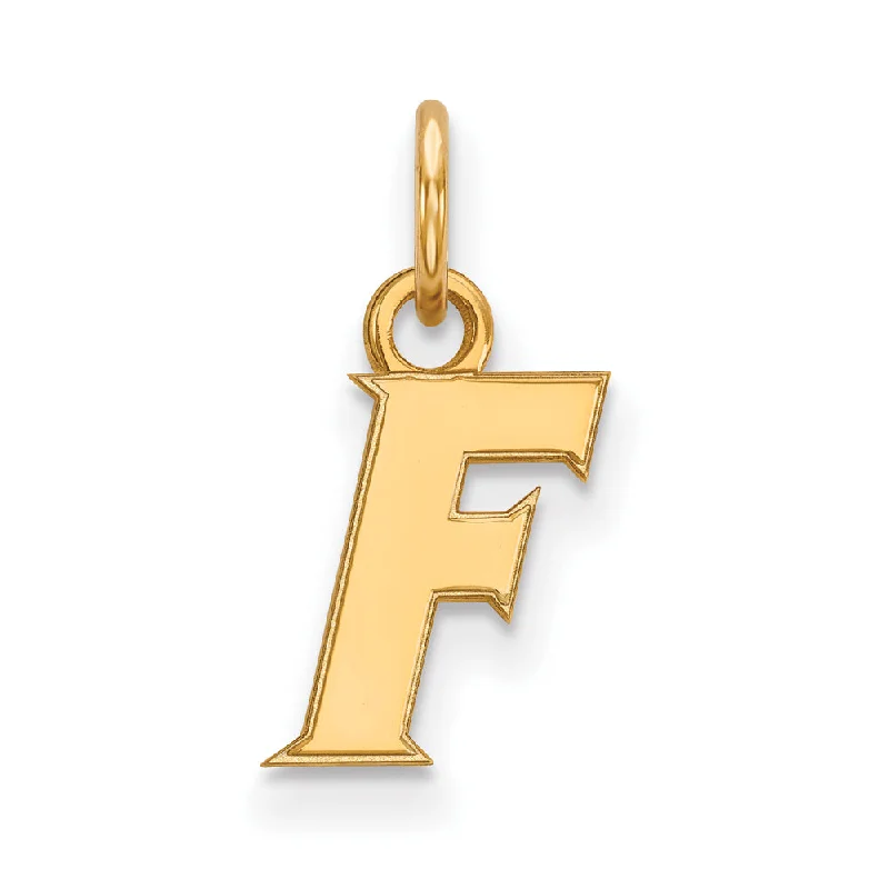 14k Yellow Gold U of Florida XS (Tiny) Initial F Charm or Pendant