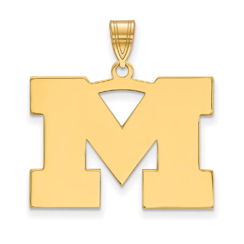 14k Yellow Gold U. of Michigan Large Initial M Pendant