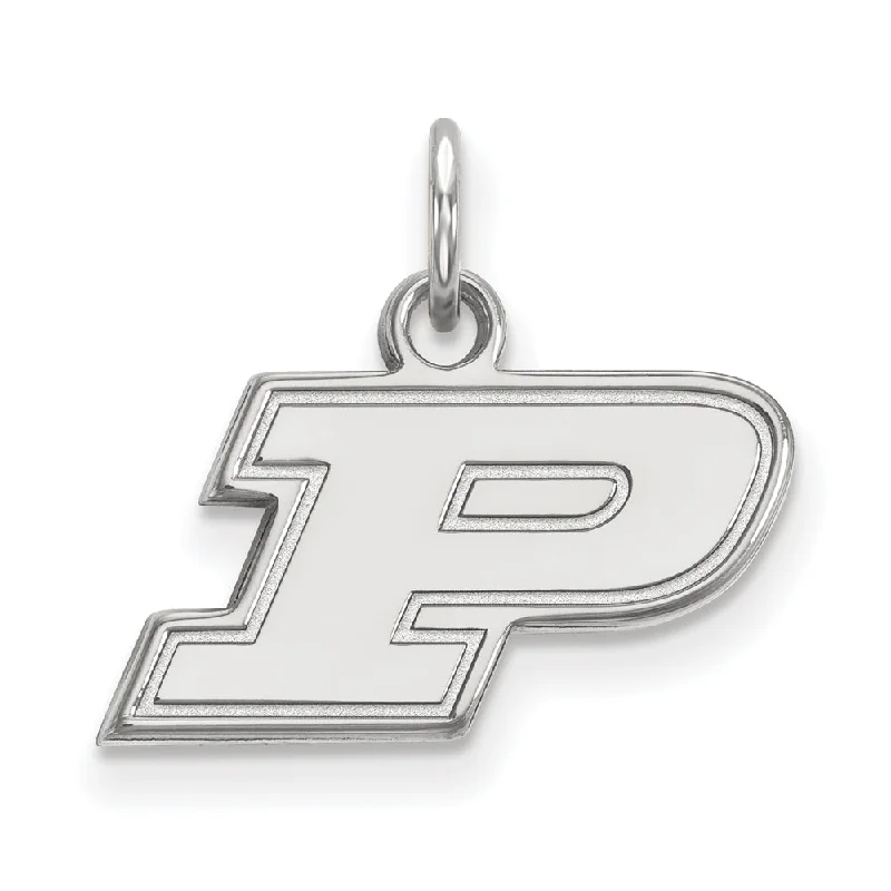 10k White Gold Purdue XS Initial P Charm or Pendant