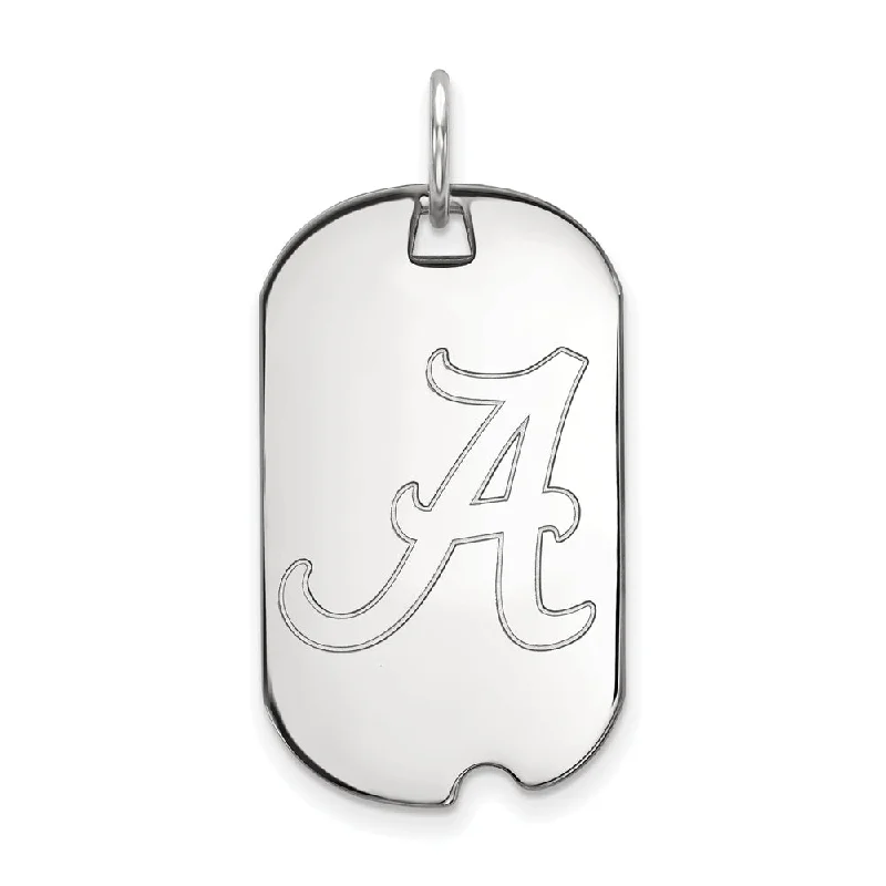 Flash Sale On Exquisite Jewelry – Don't Miss Out 10k White Gold U. of Alabama Initial A Dog Tag Pendant
