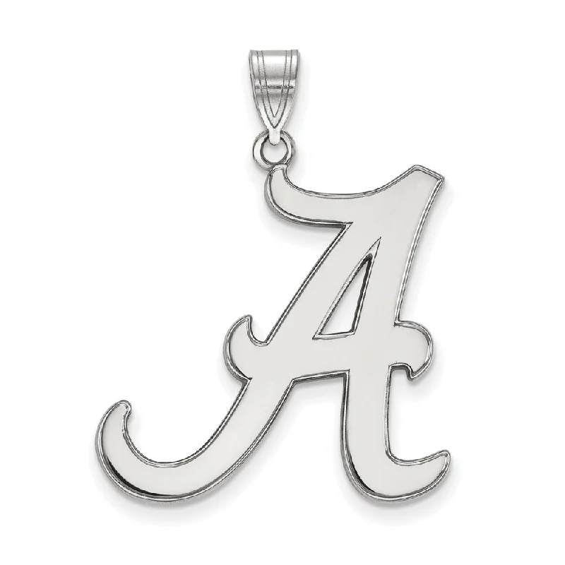 Seasonal Jewelry Deals – Elevate Your Style 10k White Gold U. of Alabama XL Initial A Pendant