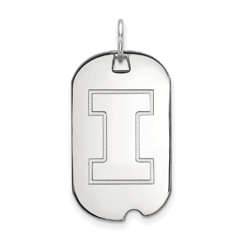 Discounted Jewelry For A Glamorous Look 10k White Gold U. of Illinois Initial I Dog Tag Pendant