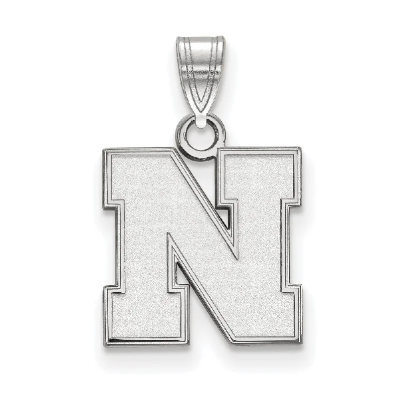 Affordable Glamour – Premium Jewelry For Less 10k White Gold U of Nebraska Small Initial N Pendant