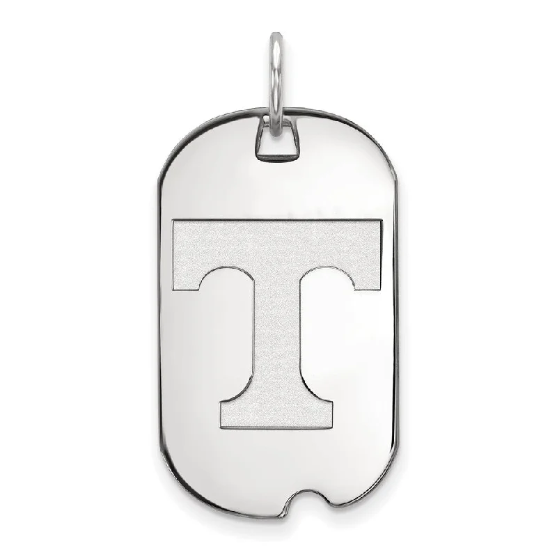 Exclusive Gemstone Jewelry Markdowns – Shop Now 10k White Gold U. of Tennessee Initial T Dog Tag Pendant