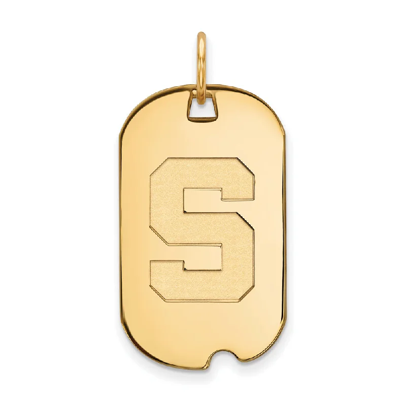 Personalized Jewelry Sale – Unique Pieces At Great Prices 10k Yellow Gold Michigan State Initial S Dog Tag Pendant
