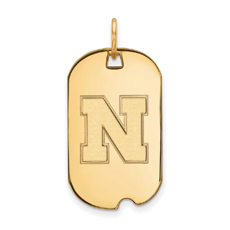 Fine Jewelry, Limited-Time Offers Available 10k Yellow Gold U. of Nebraska Initial N Dog Tag Pendant