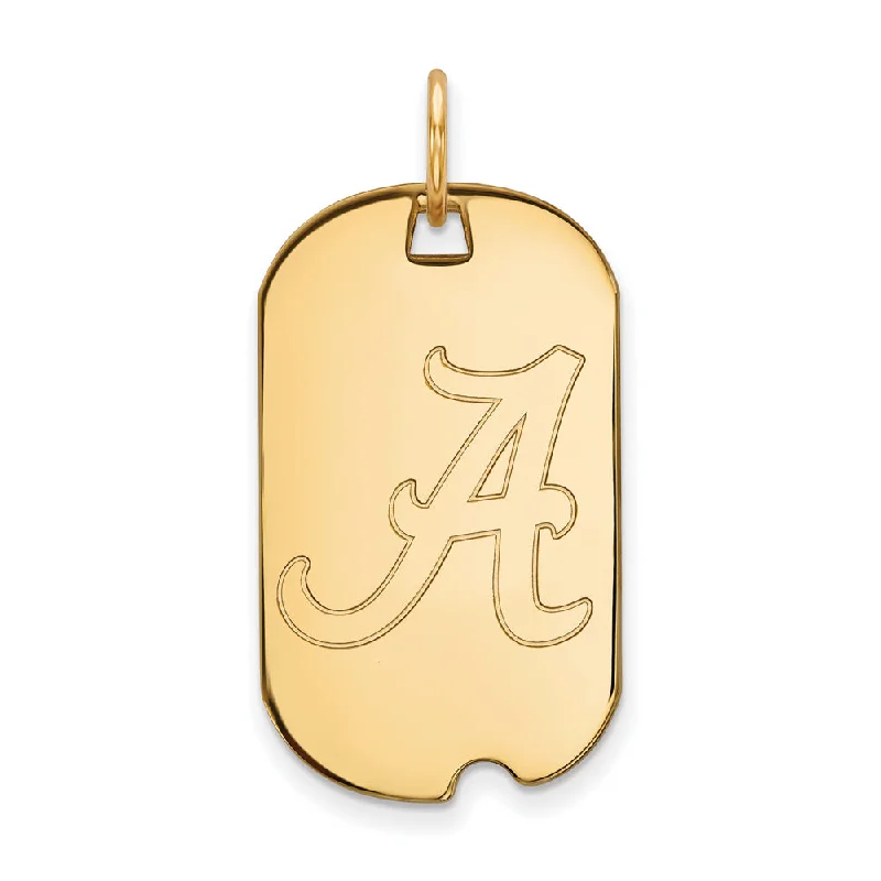 Shop Trending Jewelry With Exclusive Savings 14k Gold Plated Silver U. of Alabama Initial A Dog Tag Pendant