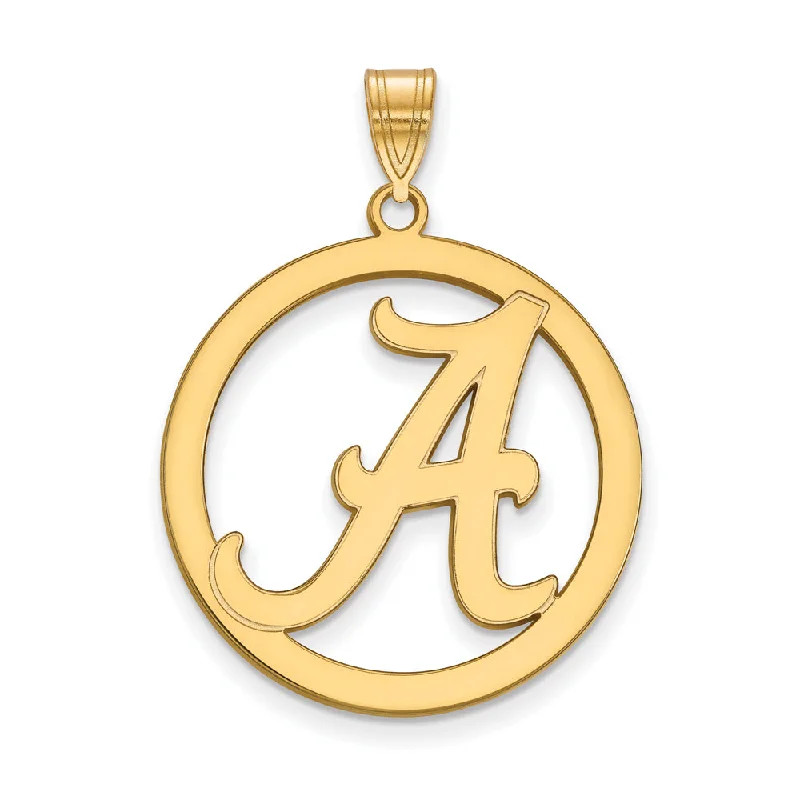 Breathtaking Jewelry At Limited-Time Savings 14k Gold Plated Silver U. of Alabama XL Initial A Circle Pendant