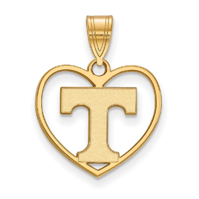 Unmissable Jewelry Clearance – Final Reductions 14k Gold Plated Silver U. of Tennessee Initial T Heart Pendant