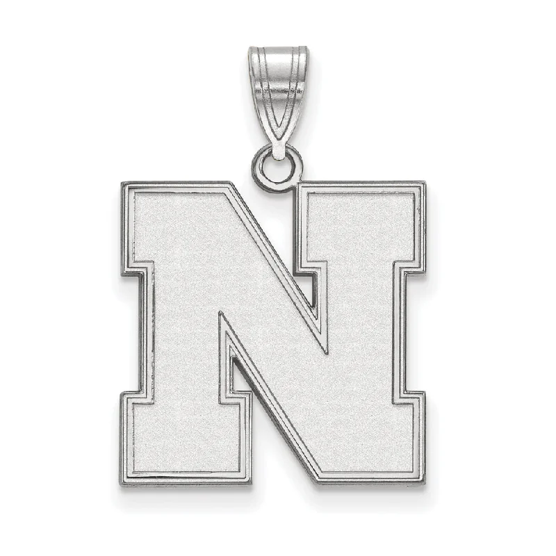 Huge Markdowns On Premium Jewelry Styles 14k White Gold U of Nebraska Large Initial N Pendant
