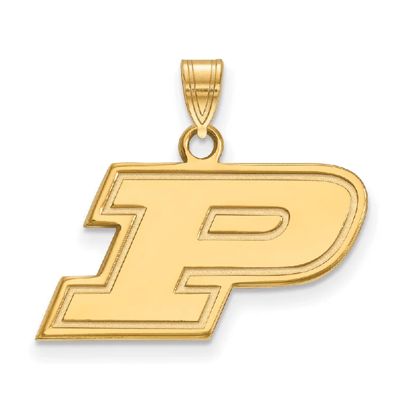 14k Yellow Gold Purdue Small Initial P Pendant