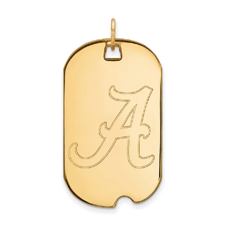 Timeless Elegance Now At Special Discounts 14k Yellow Gold U. of Alabama Large Initial A Dog Tag Pendant
