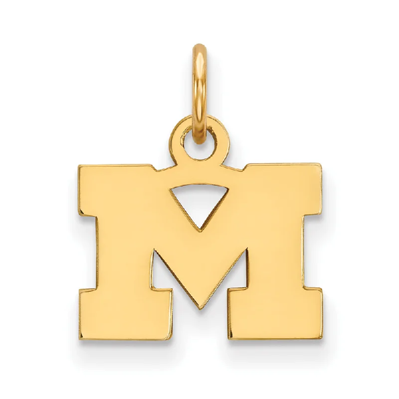 Shop Stylish Jewelry Now And Save Big 14k Yellow Gold U. of Michigan XS (Tiny) Initial M Charm or Pendant