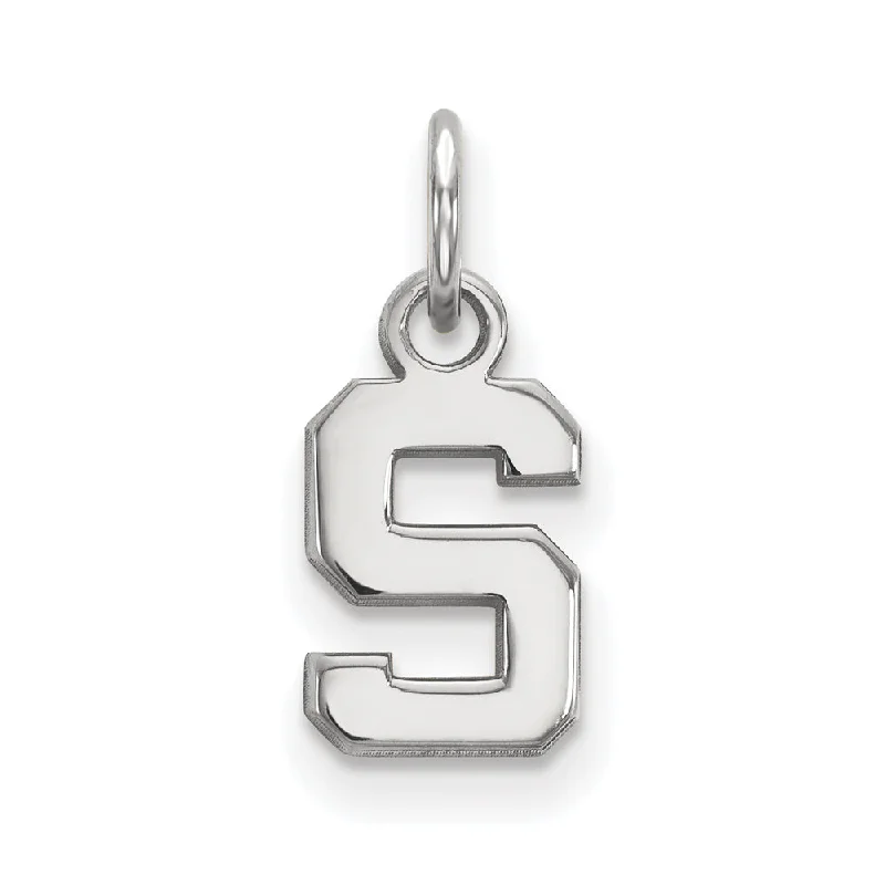 Sterling Silver Michigan State XS (Tiny) Initial S Charm or Pendant