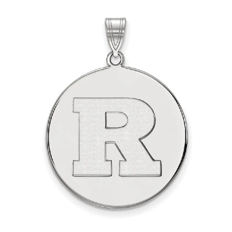 Jewelry Clearance Sale – Final Reductions Sterling Silver Rutgers XL Initial R Disc Pendant