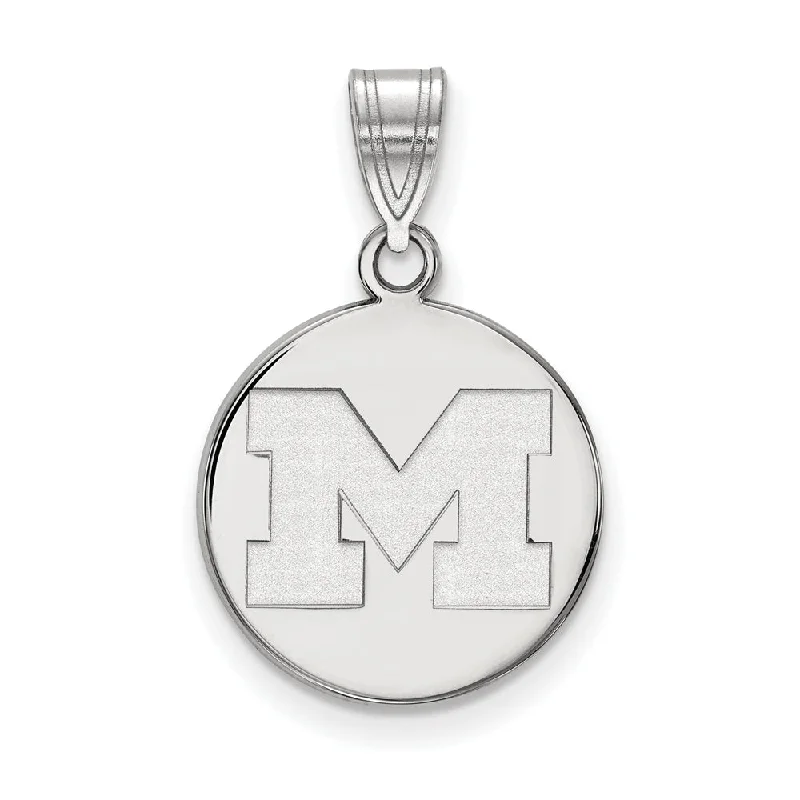 Unique Jewelry For Less – Shop The Sale Now Sterling Silver U. of Michigan Medium Initial M Disc Pendant