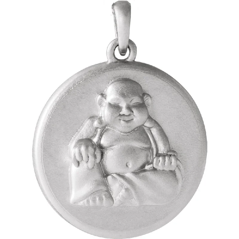 Get Ready To Sparkle – Special Jewelry Discounts Sterling Silver Embossed Buddha Disc Pendant, 16mm (5/8 Inch)