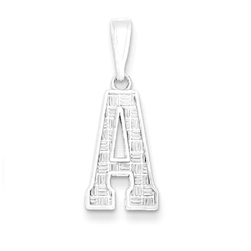 Sterling Silver, Sami Collection, Textured Block Initial A Pendant