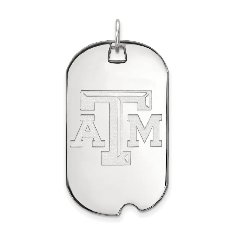 Jewelry Clearance – Final Chance To Save Big Sterling Silver Texas A&M U. Large Dog Tag Pendant