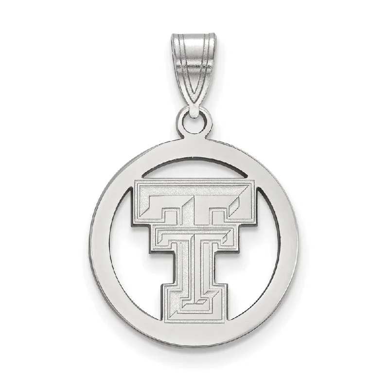 Final Call For Exquisite Jewelry At Reduced Rates Sterling Silver Texas Tech U. Small Circle Pendant
