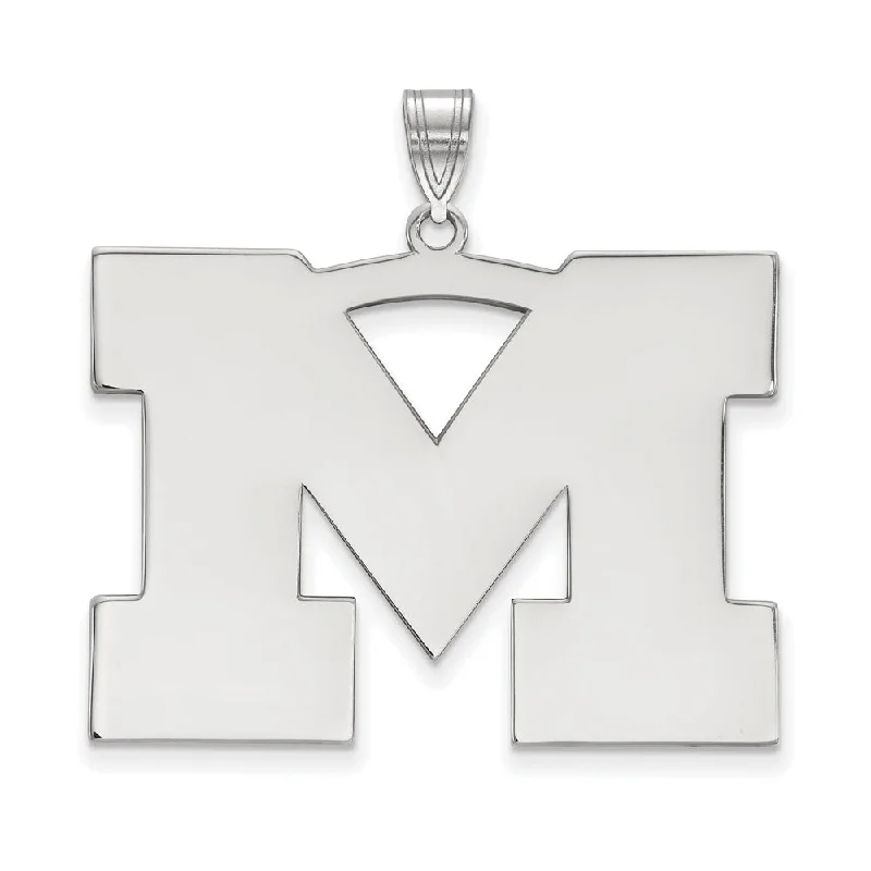 Sterling Silver U. of Michigan XL Initial M Pendant