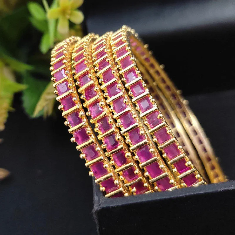 Bestselling Jewelry At Special Promotional Rates Aamrapali Gold Plated Pota Stone Bangle Set