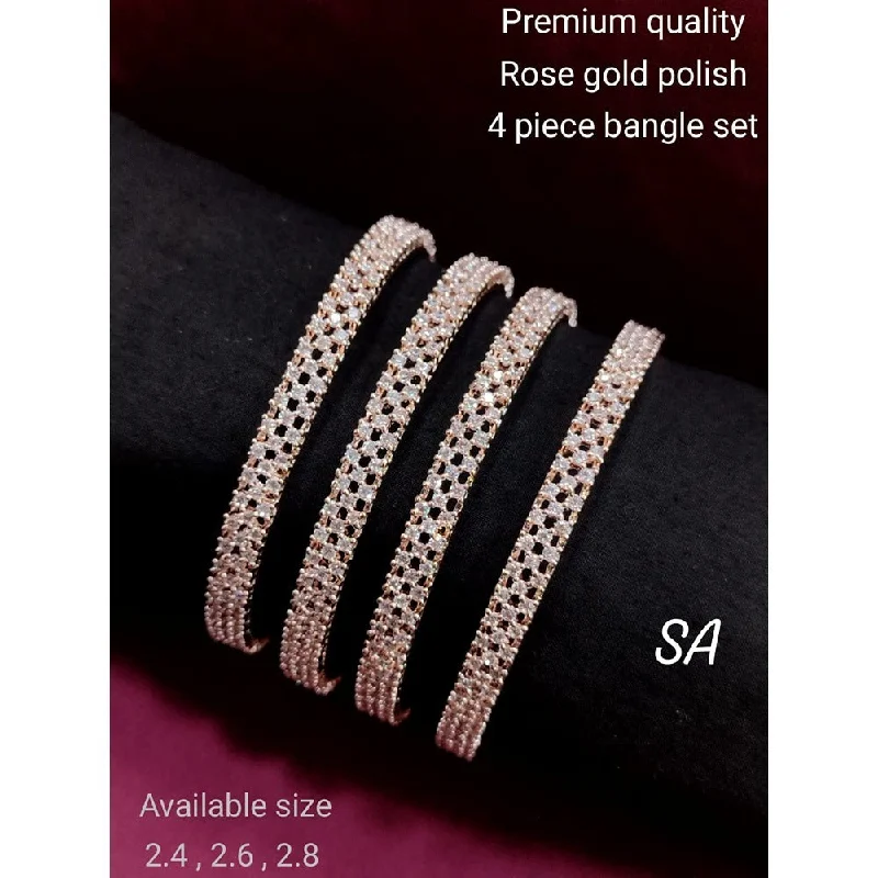 Exclusive Jewelry Offers – Shine For Less Akruti Collection Rose Gold Plated AD Bangle