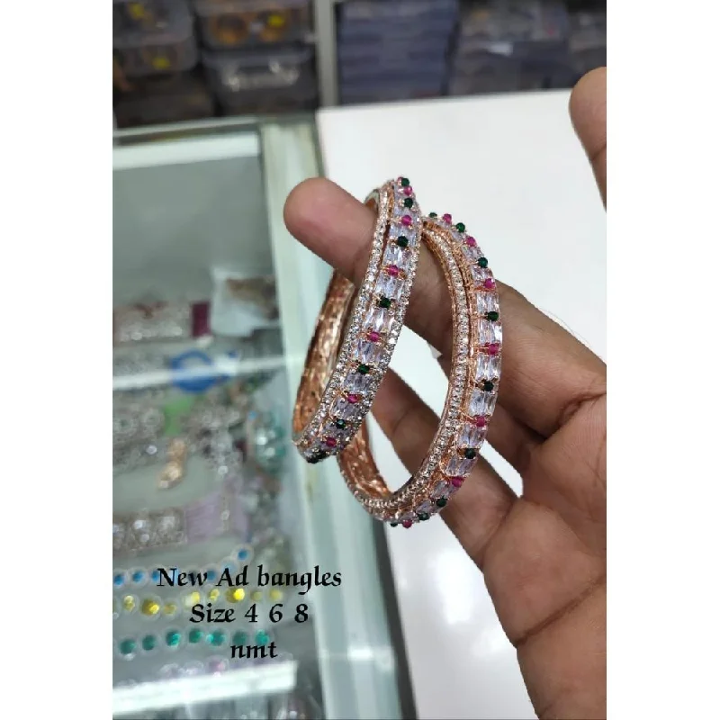 Shine Without Limits – Jewelry Sale Happening Now Akruti Collection Rose Gold Plated AD Bangles Set