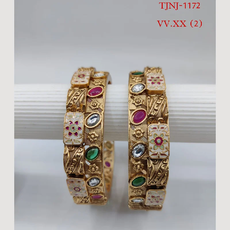 Limited-Time Jewelry Discounts – Shine Without The Splurge Choice Gold Plated Pota Stone Bangles Set