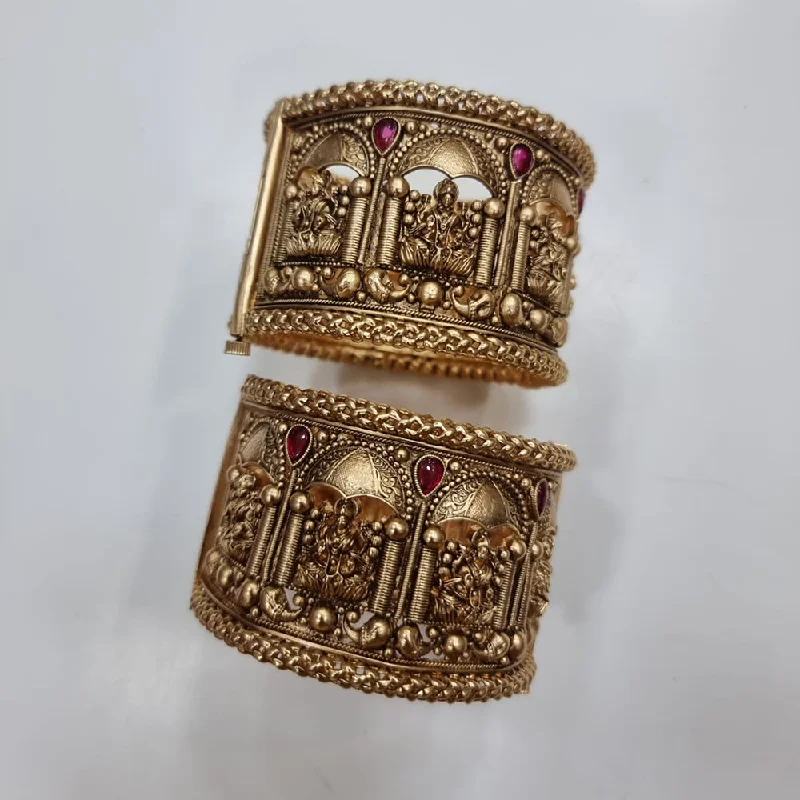 JCM Gold Plated Temple Bangles Set